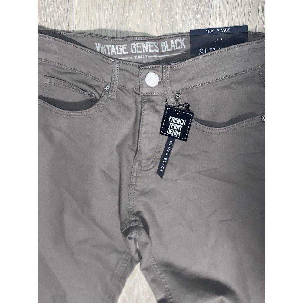 VGB Vintage Genes Black Men's Slim Fit French Terry Gray Jeans 28 X 30 - NWT - Picture 3 of 11